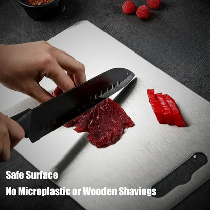 Titanium Cutting Board - 2025 New Upgrade 100% Pure Titanium Cutting Boards for Kitchen Double Sided Non Toxic Titanware Cutting Board,Hygiene Durable Dishwasher Safe Chopping Board (12"L x 9"W)