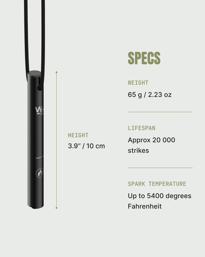 Wolf and Grizzly Fire Set - Fire Starter Survival Tool/Ferro Rods with Striker | Superior to Flint and Steel | Backpacking Gear | Fire Starter Kit for Campfires