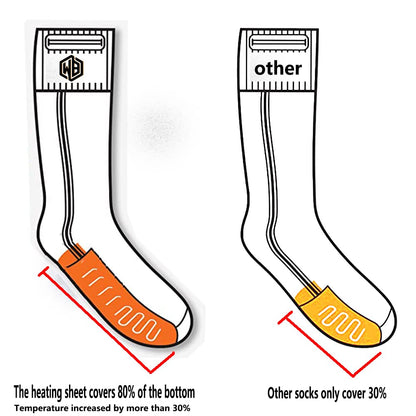 Rechargeable Electric Heated Socks Winter Heating Socks, 4500mAh Battery Powered Cold Weather Heat Socks for Sports Outdoor Hunting Skiing Riding Fishing （US6-9）