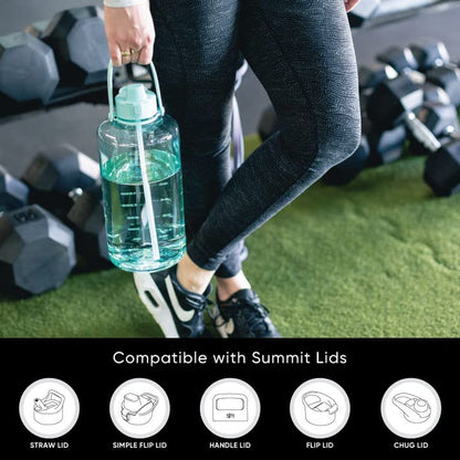 Simple Modern Half Gallon 64 oz Water Bottle with Push Button Silicone Straw Lid & Motivational Measurement Marker | Large Reusable Tritan Plastic Water Jug | Summit Collection | Sweet Taffy