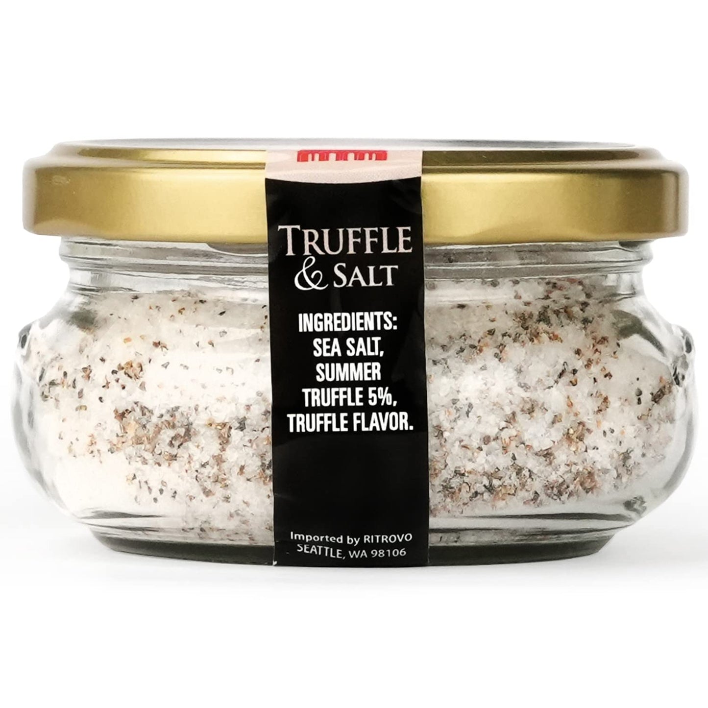 Casina Rossa Truffle & Salt, 3.5 oz Jar - Italian Sea Salt with Dried Black Summer Truffle for Seasoning, Finishing & Cooking