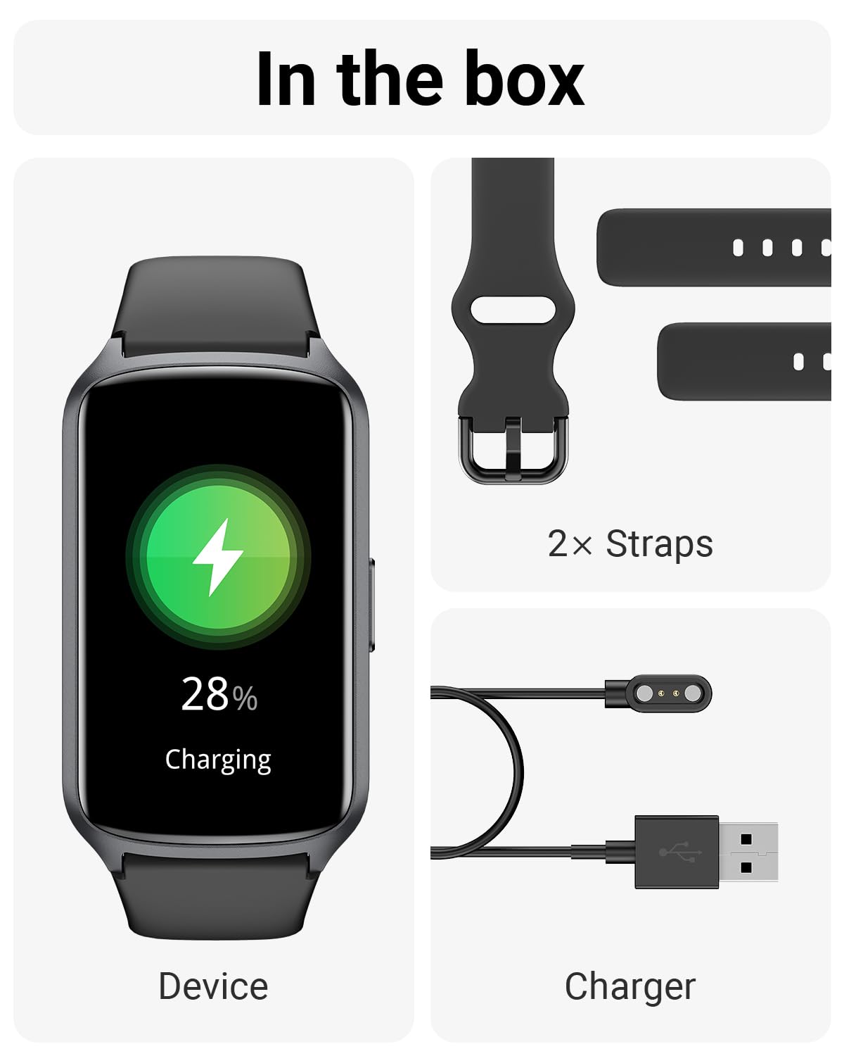 Amzhero Health Fitness Tracker with 24/7 Heart Rate, Blood Oxygen, Blood Pressure, Sleep Tracker, 5ATM Waterproof Activity Trackers with Step Tracker, Pedometer (S & L Bands Included)