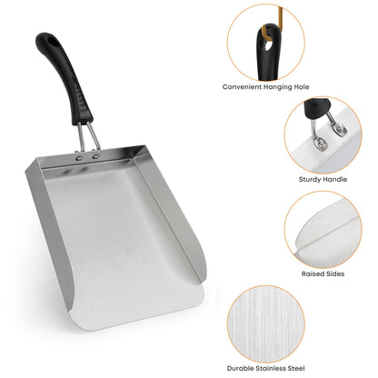 Stanbroil Stainless Steel Griddle Mover Smash Burger Food Shovel Grill Spatula Great for Stir Fry and Move Food, 13"