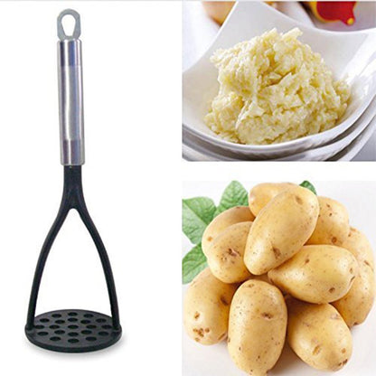TENTA KITCHEN Good Grips Nylon Potato Solid Masher Ricer Press Blender Crusher for Non-Stick Cookware With Heat Resistant Stay Cool Stainless Steel Handle