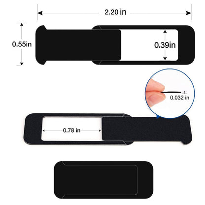 ShinyFX Webcam Cover Slide, Privacy Security Cover, Large Size for Laptop Desktop PC Web Camera, Ultra Thin Privacy Shelter from Breath Lamp for iPad iPadmini iMac Mac Book Mini (Black L-3 Pack)