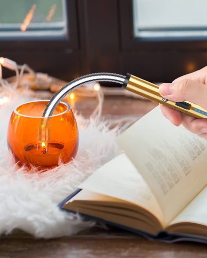 VEHHE Long Lighter, Rechargeable USB Arc Lighter with LED Battery Display Flexible Neck Lighters for Candles Grill Gas Stoves Camping Barbecue