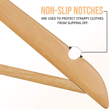 Utopia Home Premium Wooden Hangers 30 Pack - Durable & Slim Coat Hanger - Suit Hanger with 360-Degree Rotatable Hook - Wood Hangers with Shoulder Grooves (Natural Color)