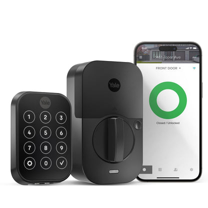 Yale Assure Lock 2 Deadbolt, Black Suede Smart Keyless Entry Door Lock with Wi-Fi Connected Keypad for Code Entry and Remote Access, YRD450-WF1-BSP