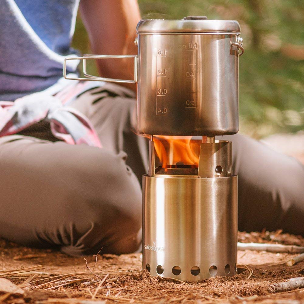 Solo Stove Titan Camping Stove Portable Stove for Backpacking and Outdoor Cooking Great Stainless Steel Camping Backpacking Stove Compact Wood Stove Design-No Batteries or Liquid Fuel Canisters Needed