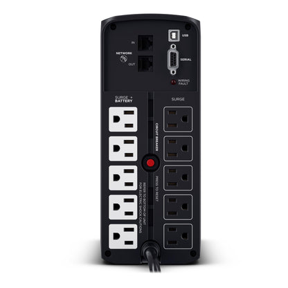 CyberPower CP850PFCLCD PFC Sinewave UPS Battery Backup and Surge Protector, 850VA/510W, 10 Outlets, AVR, Mini-Tower; UL Certified