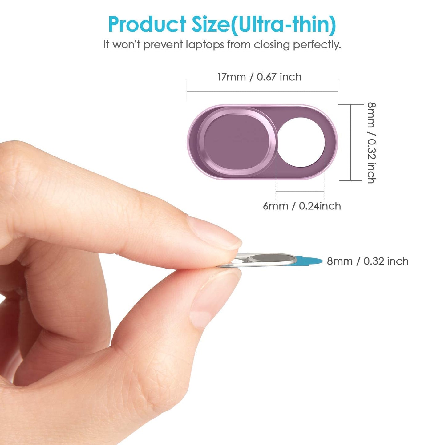 Webcam Cover Slide, 0.027-Inch Ultra-Thin Metal Camera Cover for MacBook Pro, iMac, Laptop, PC, iPad, iPhone, Smartphone, Macbook Accessories Protect Your Visual Privacy (Black/Pink/Silver-3 Pack)