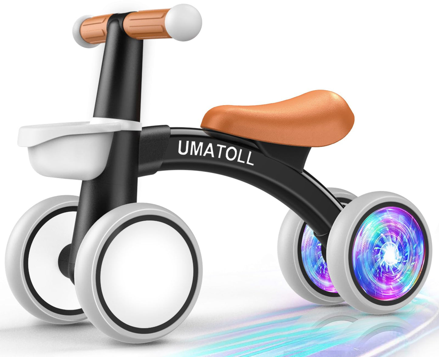 Umatoll Colorful Lighting Baby Balance Bike Toys for 1 Year Old Boys Gifts, Adjustable Seat Baby Walker, One Year Old Boy Birthday Gifts, 12-24 Months Toddler First Ride on Toys