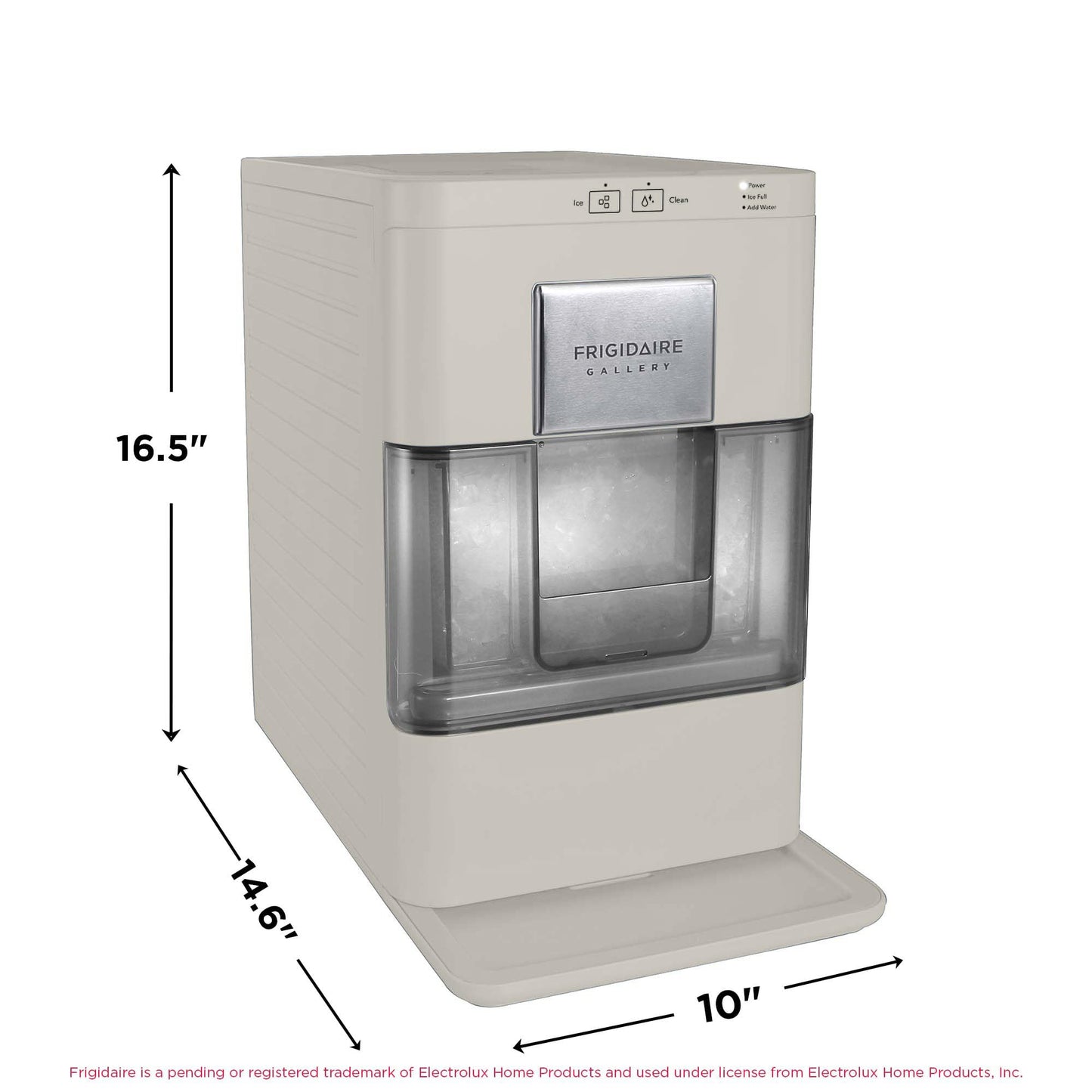 Frigidaire Nugget Ice Maker, Countertop Ice Machine with Transparent Window, Sonic Ice Maker with 44 lbs. Capacity, Auto Self Cleaning Ice Maker Machine, 2.0 Gen, Cream - 16.75D x 11.75W x 20.25H