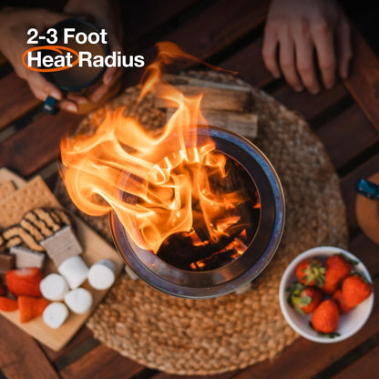 Solo Stove Mesa XL, 7 Inch Tabletop Fire Pit with Stand - Smokeless, Stainless Steel Fire Pit for Camping, Outdoor & Patio- Wood Burning or Pellet Fueled Portable Bonfire, 2.3lbs, Gunmetal