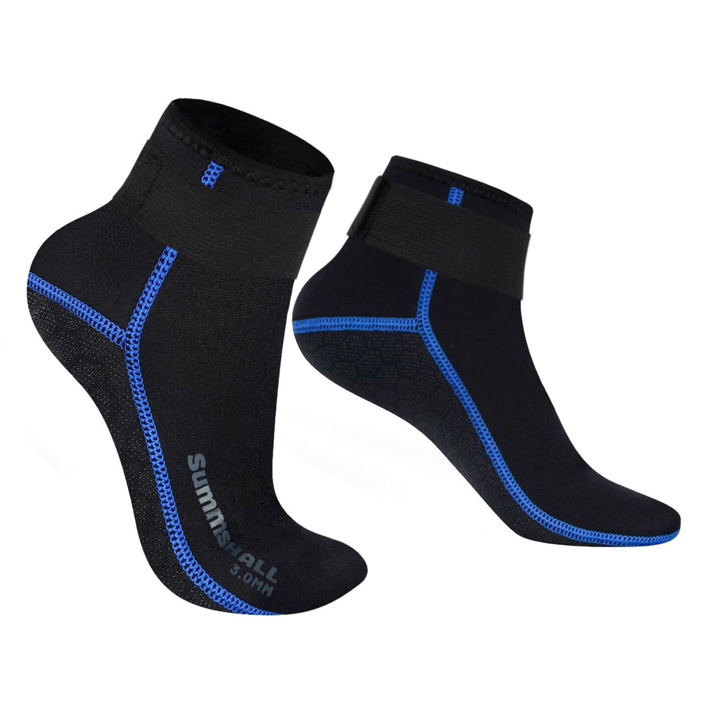 Summshall Neoprene Socks 3mm Wetsuit Socks Keep Warm Anti-slip Diving Socks for Men Women Low Cut Swim Socks Water Sport Snorkeling Swimming Surfing Sailing, L/US 10-11/EUR41-42