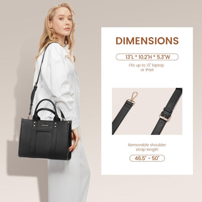 LOVEVOOK Purse for Women Leather Tote Bag Purse and Handbags, Satchel Shoulder Crossbody Black Top Handle Bags with Zipper