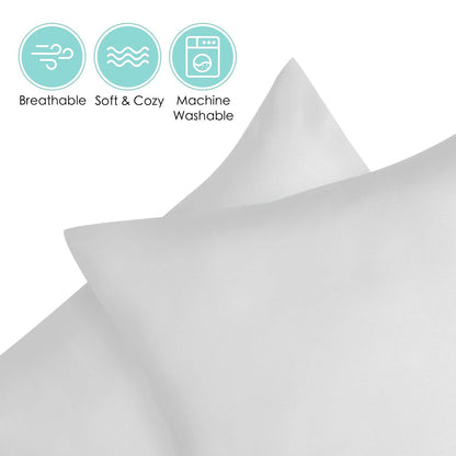 TILLYOU Toddler Pillowcase 2 Pack with Envelope Closure,13" x 18" Silky Soft Microfiber Travel Pillow Case Kids Pillowcases for Boys and Girls,Gray