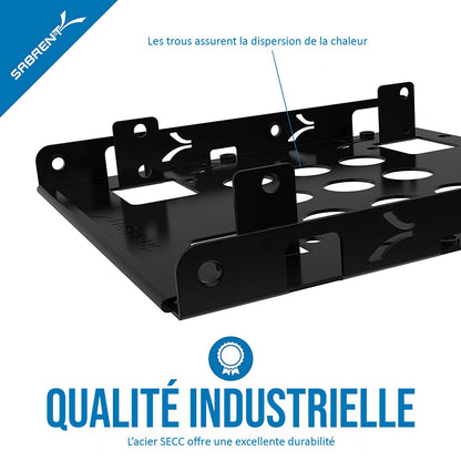 SABRENT 3.5 Inch to x2 SSD / 2.5 Inch Internal Hard Drive Mounting Kit [SATA and Power Cables Included] (BK-HDCC)