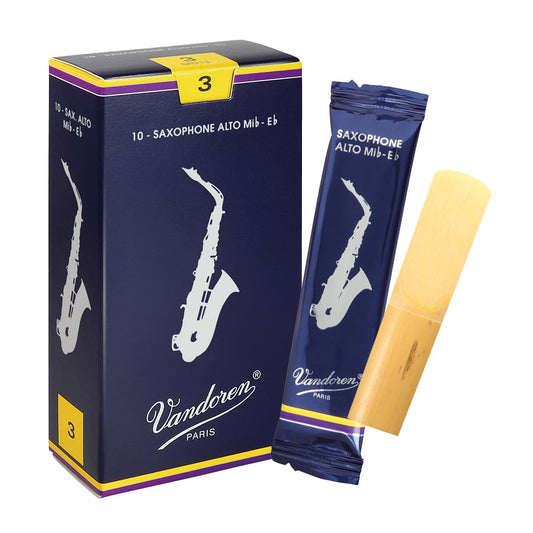 Vandoren SR213 Alto Sax Traditional Reeds Strength 3; Box of 10