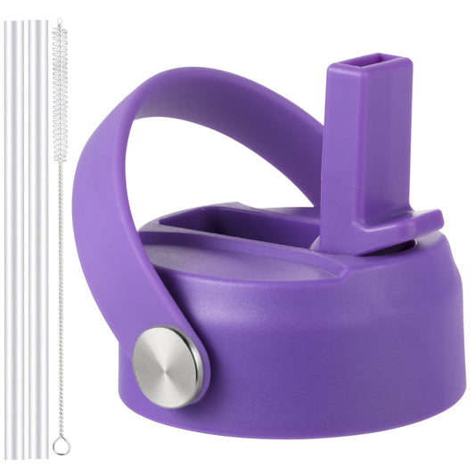 Straw Lid for Hydro Flask Wide Mouth, Lid with Flexible Handle and Straws, Replacement Sports Cap for Hydroflask 32 40 oz