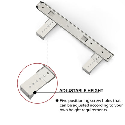 FRMSAET Heavy Duty 12/14/16/18 inches Thickness Steel Construction Ball Bearing Keyboard Slides Keyboard Drawer Slides Tray Accessories Cabinet Furniture Hardware Rails (14 inches, Silver)
