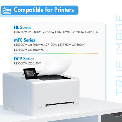 TN760 TN730 Toner for Brother Printer: Compatible for Brother TN 760 730 TN-730/TN-760 High Yield Black for MFC-L2710DW MFC-L2750DW HL-L2350DW HL-L2395DW DCP-L2550DW HL-L2390DW HL-L2370DW 4-Pack