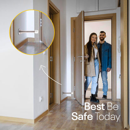 Door Stoppers for Wall – Spring Door Stopper with Rubber Tip – 3-1/4" – Pack of 4 – Doorstop – Ideal for Home, Offices, Schools