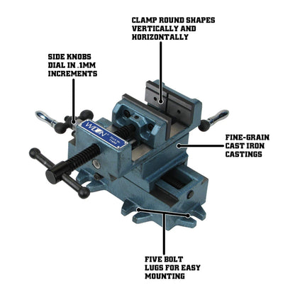 Wilton Cross-Slide Drill Press Vise, 3" Jaw Width & Max Opening, 3" Jaw Depth (Model CS3)