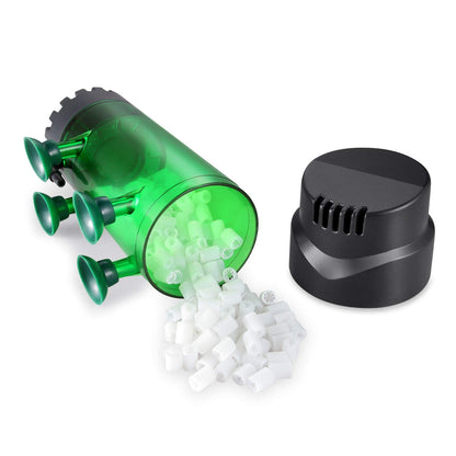 QANVEE Fluidized Moving Bed Bubble Bio Media Filter for Aquarium Fish Tank with Air Stone and Sponge Filter (LH-300)