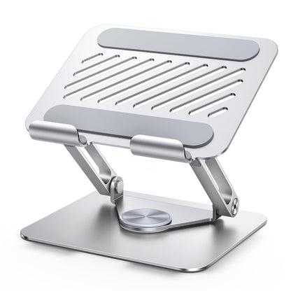 UGREEN Tablet Stand Holder for Desk with 360° Rotating Base Aluminum Dual Rod Support Adjustable Home Office Accessories Compatible with iPad Pro 13 12 11 Air Mini 5 4 3 Phone E-Reader Silver