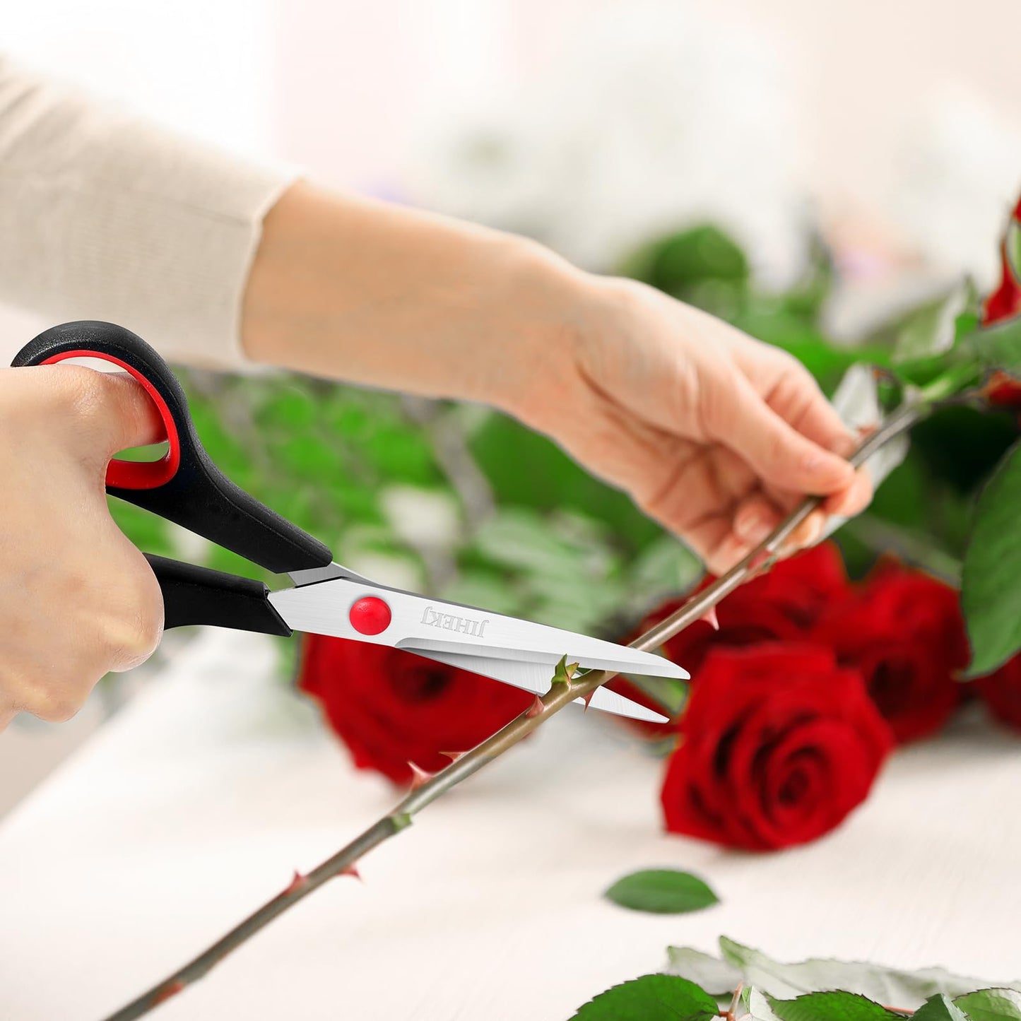 8" Scissors Bulk 6-Pack, All Purpose Scissors Stainless Steel Sharp for Office Home General Use Craft Supplies, High/Middle School Classroom Class Older Kids Scissor Set, Right/Left Handed