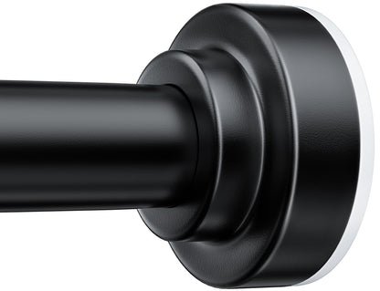 TEECK Shower Curtain Rod, 27-76 inch Adjustable Spring Tension Curtain Rod, Never Rust Anti-Slip Shower Curtain Rod for Bathroom, No Drilling, Never Collapse, Easy to Use, Black
