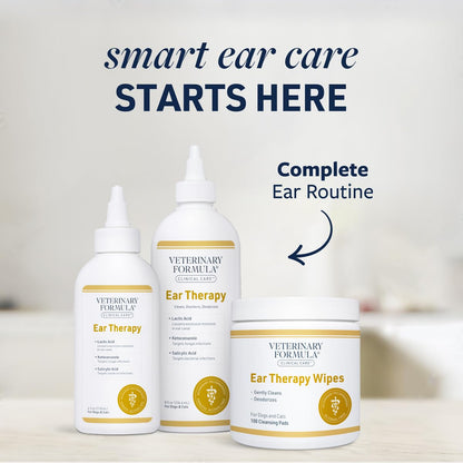 Veterinary Formula Clinical Care Ear Therapy Wipes, 100ct – Cat and Dog Ear Cleaner – Help Relieve Itchy Ears Quickly & Effectively Remove Dirt, Debris, and Foul Odor