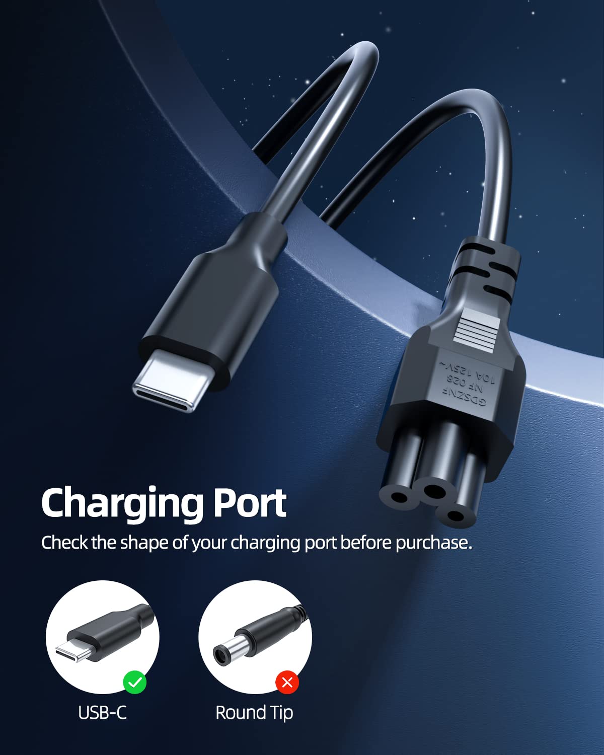 USB C Fast Charger Fit for Lenovo Laptop, Thinkpad, Yoga, Chromebook, Universal AC Adapter, 65W 45W (UL Safety Certified)