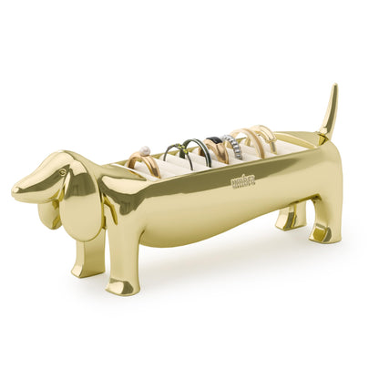 Umbra Dachsie Ring Holder - Gift for Weiner Dog Dachshund Doxie Lover - Jewelry Storage, Brass