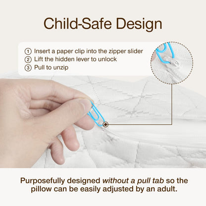 Coop Home Goods Original Toddler Adjustable Pillow, Soft, Breathable, Washable Mini Bed Pillow for Kids with Premium Memory Foam and Zippered Cover, CertiPUR-US/GREENGUARD Gold