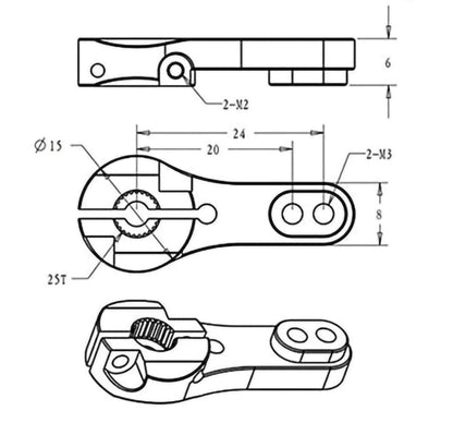 ZOSKAY Servo High Torque Metal Gear Standard Digital Servo 25KG/0.13S 6.8V for 1/8 1/10 RC Cars (Control Angle 180)