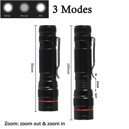 Wrrozz LED Flashlight Rechargeable 2 Pack, High Lumens Tactical Flashlights, Super Bright Small Flash Light, Mini Pocket Torch, 3 Modes Zoomable Flashlight for Outdoor, Camping, Birthday for Men Women
