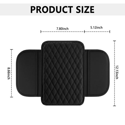 Upgraded Car Center Console Cover,Microfiber Leather Car Armrest Cover Cushion with 2 Storage Bags,Car Armrest Storage Box Car Interior Accessories for Most Vehicles (Black)