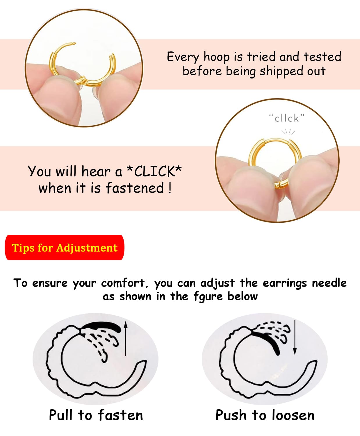 Small Gold Hoop Earrings for Women Men,14K Gold Plated in 316L Surgical Steel Hinge Huggie Hoop Earrings fit Cartilage Helix Tragus Sung Earlobe Lightweight Hypoallergenic Earrings (1 Pair-6mm)