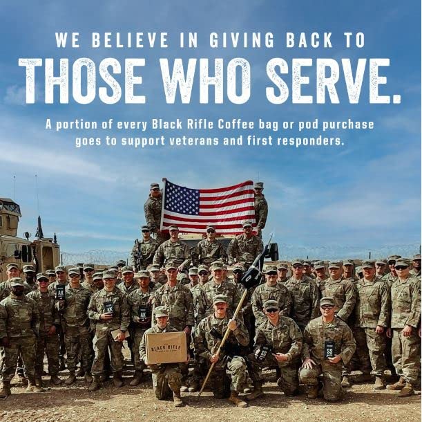 Black Rifle Coffee Company Ground Coffee Dark Roast - Roasted Blend Made from Pure Arabica Beans - Colombian & Brazilian Beans - Veteran Founded & American Made (Tactisquatch, 18oz Bag)