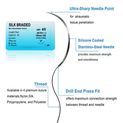 Spectabilis Suture Practice Kit for Medical Students, Silicone Pad Surgery Wounds Closure Suturing, Supplies for Vet Nursing Students Surgical Stitches Kits De Suturas Med School Essentials.