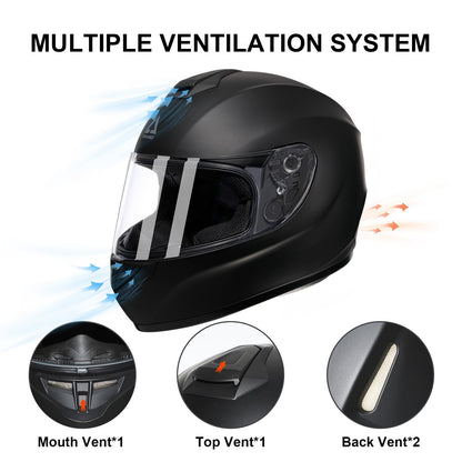 TRIANGLE Motorcycle Helmets Full Face Motorcycle Helmet for Men & Women with Tinted and Clear Visor Meet Dot Approved
