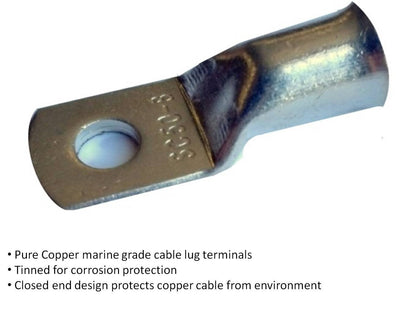 WindyNation 2 AWG 2 Gauge Single Black 18 inches w/3/8 Lugs Pure Copper PowerFlex Battery Inverter Cables for Solar, RV, Auto, Marine Car, Boat