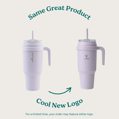 REDUCE 50 oz Stainless Steel Tumbler with Handle - Dual-Wall Vacuum Insulated Travel Mug, Sweat-Proof Lid & Reusable Straw - Keeps Drinks Cold for 24 Hrs, Fits Cupholders, Dishwasher Safe - Alpine