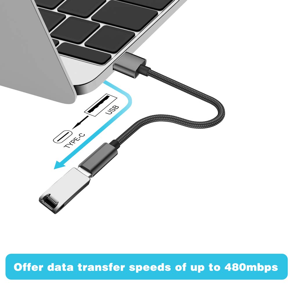 USB C Female to USB Male Adapter (2-Pack),Type C to USB A Charger Cable Adapter, Compatible with iPhone 16 15 15 Pro Max,iPad 2018,Samsung Galaxy Note 10 S22 S21 S20+ Plus Ultra,Google Pixel 4 3