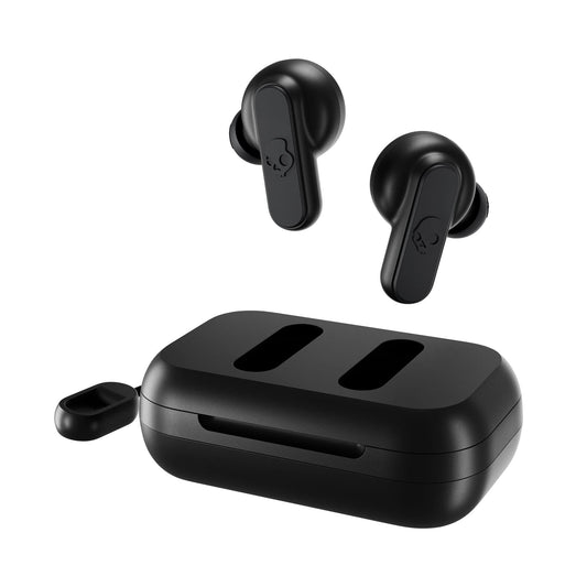 Skullcandy Dime 2 Wireless Earbuds, Bluetooth Headphones, Noise Isolating Fit, Up to 12 Hours Battery, Microphone for iPhone Android, Easy Carry with Integrated Lanyard - True Black