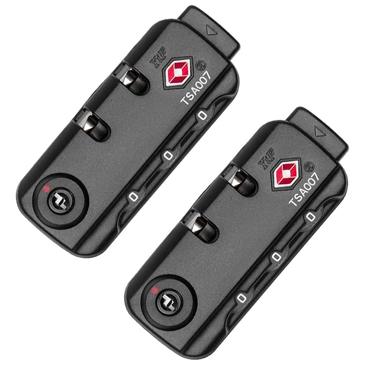 TSA007 Padlock Luggage Travel Lock and 3 Digits Self-Setting A Variety of Different Combinations Luggage Bag Travel Security Code Lock, Black, 2 Pack