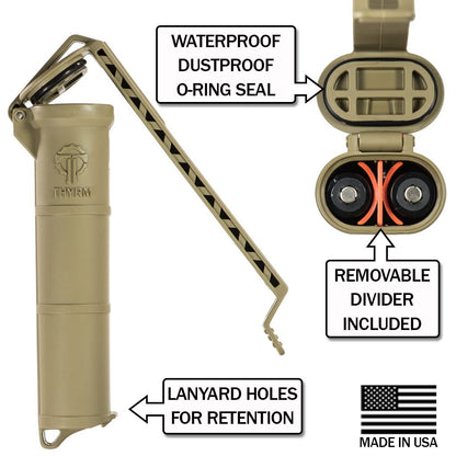 Thyrm CellVault XL Battery Storage (Clear) Case for AA, AAA, CR123, 18650 Batteries, Survival Gear, Made in USA