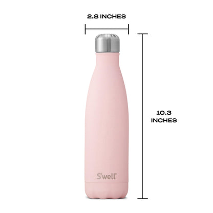 S'well Stainless Steel Water Bottle, 17oz, Pink Topaz, Triple Layered Vacuum Insulated Containers Keeps Drinks Cold for 36 Hours and Hot for 18, BPA Free, Perfect for On the Go